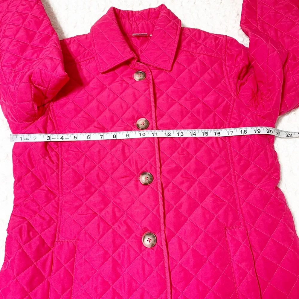 Chico's Hot Pink Quilted Barn Jacket Sz M 8/10